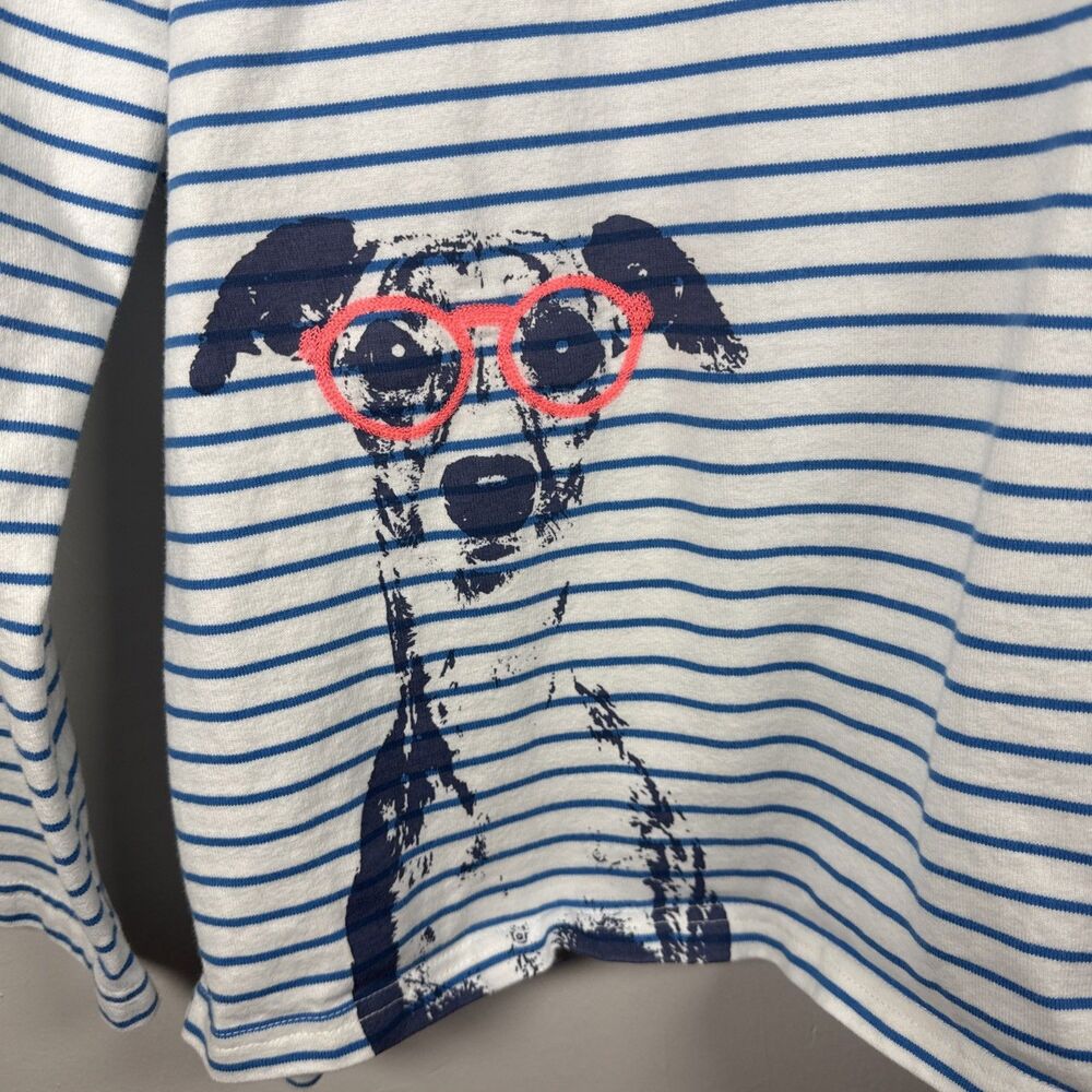 Joules Striped Top Long Sleeves Novelty Dog Print Size 1X Dog Mom - Picture 4 of 7